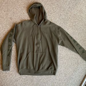 Size large, Olive Green, Oakley zip up hoodie